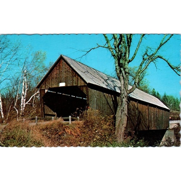 None Other - West Woodstock Vermont Covered Bridge Postcard PC1